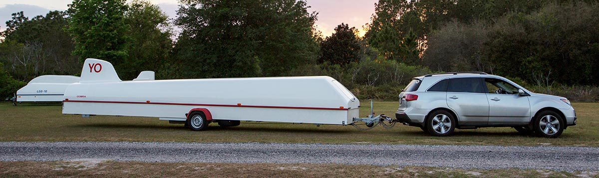 Glider Trailer Being Pulled